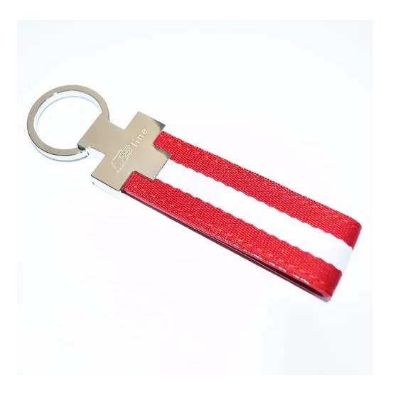 Chaveiro Audi Sline S-LINE Acessórios S Line A3 A4 A6 A8 Q3 Q5 Q7 R8 TT Vermelho e Branco