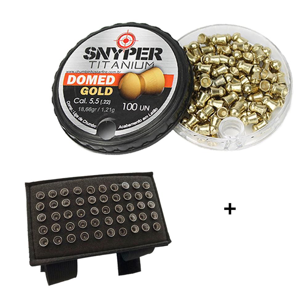 Chumbinho Titanium Domed Gold 5.5mm - Snyper + Porta Chumbo em Oferta na Shopee