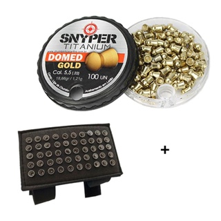 Chumbinho Titanium Domed Gold 5.5mm - Snyper + Porta Chumbo em Oferta na Shopee
