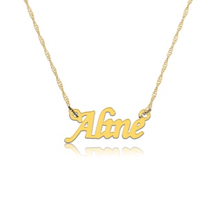 Colar de Nome Personalizado aline corrente feminino adulto infantil menina folheado a ouro
