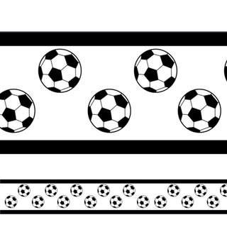 Faixa Decorativa Auto Adesiva de Papel de Parede Infantil Bebê Para Quarto Border Bolas de Futebol MS4XL