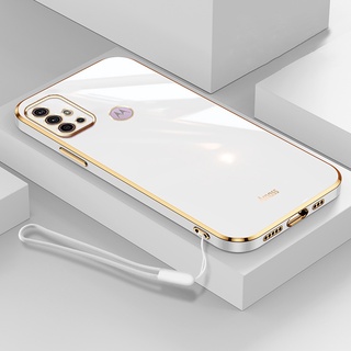 Motorola Moto E22 E222i E13 G30 G20 G10 Luxo TPU Capa Macia Com Revestimento Brilhante De Cordão