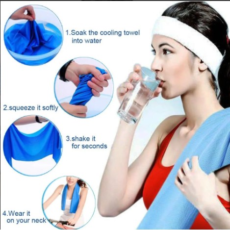 Toalha Gelada Refrescante Pet Fitness Academia Crossfit Com Garrafa Cool Towel
