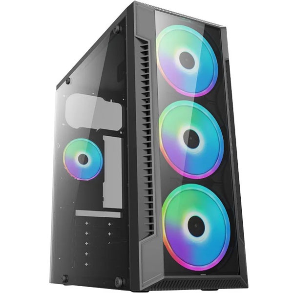 Gabinete Gamer Mid Tower Rgb Lateral Vidro Temperado S/ Fans