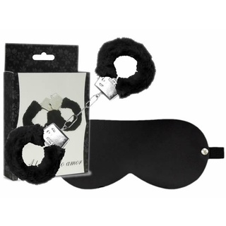 KIT Algemas PRETA + Venda Tapa Olhos PRETA SEX SHOP