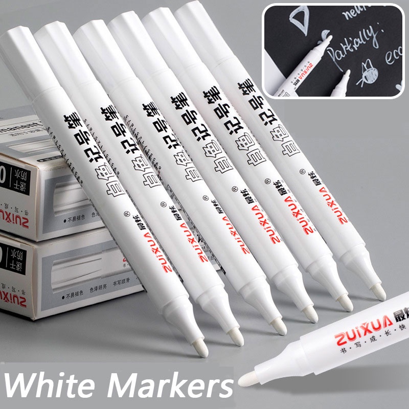 5PCS Caneta Marcadores De Gel Branco Com Pintura De 0,8mm/Material Escolar
