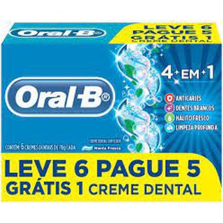 06 Unidades Pasta de dentes oral B 70 gramas 4 em 1