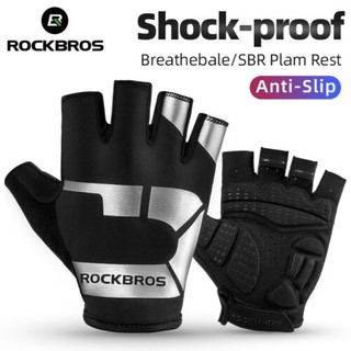 Luvas ROCKBROS De Meio Dedo Para Ciclismo Ao Ar Livre Antiderrapantes