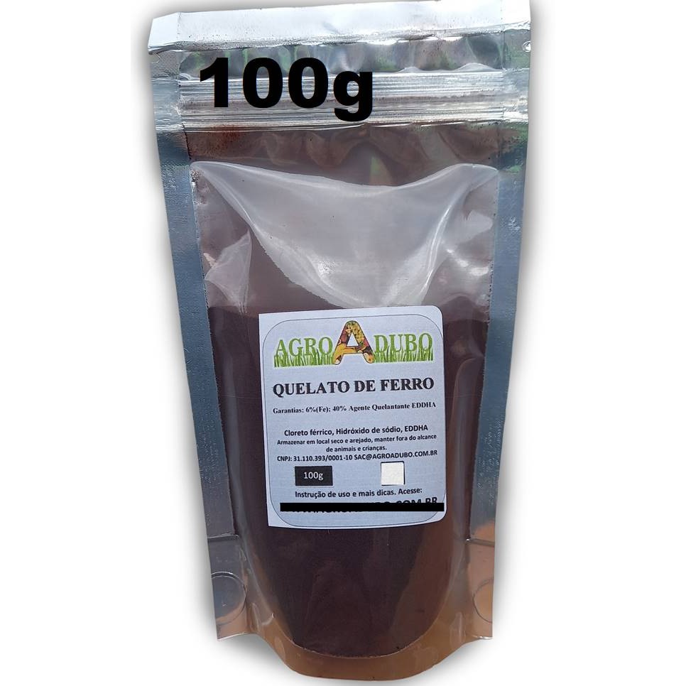 QUELATO DE FERRO 6% Fe EDDHA 100g HIDROPONIA IMPORTADO