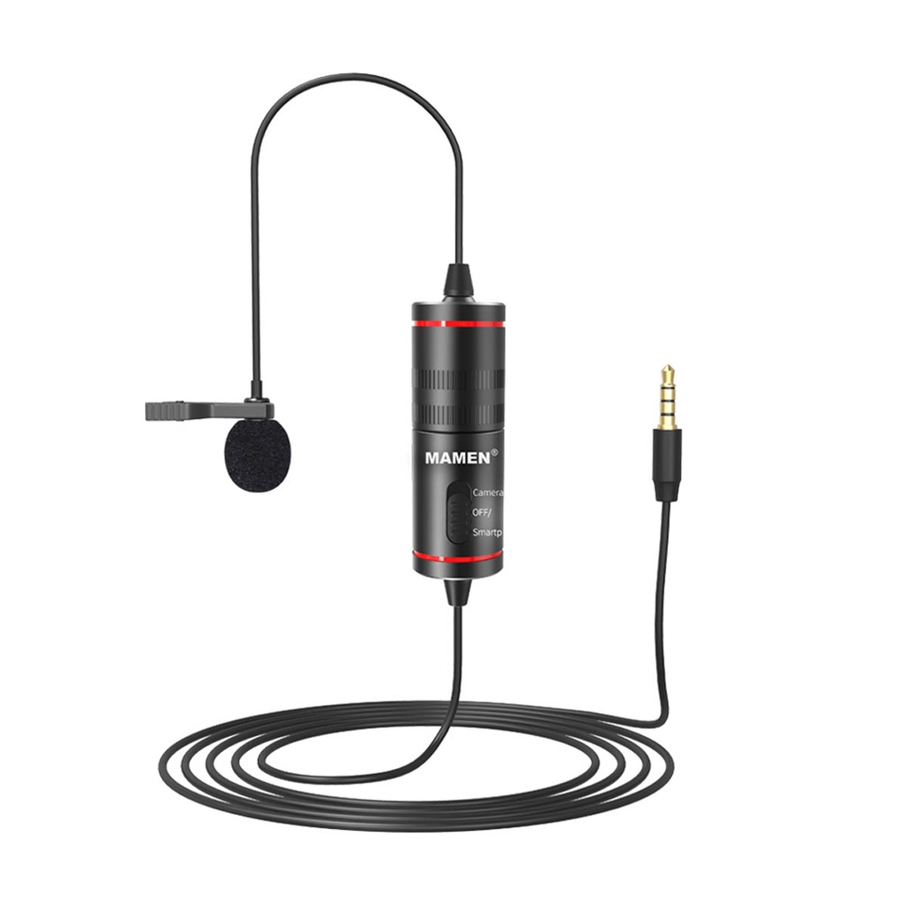 Microfone Lapela Profissional MAMEN P2 c/ adaptador P10 - KM-D1