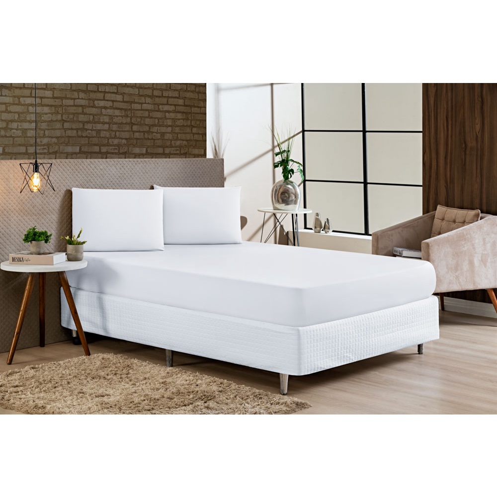 Lençol Casal Padrão Avulso Liso Com Elástico a Volta Toda em Oferta na Shopee
