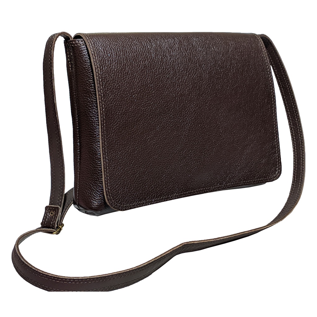 Bolsa Feminina Couro Legitimo Média Tiracolo Transversal Alto Acabamento