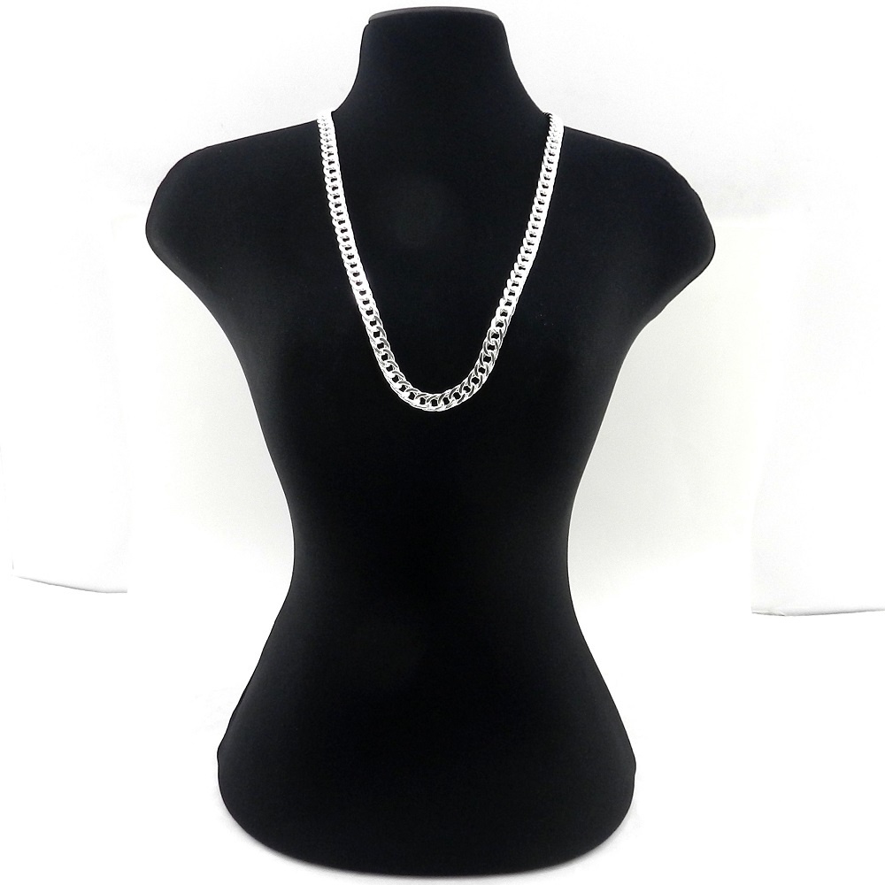 Corrente Feminina 45cm 6mm Largura Folheada Prata Cr357