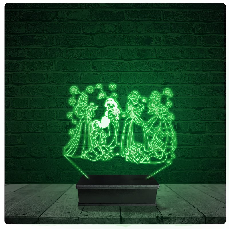 Luminária Abajur Acrílico Led - Princesas Da Disney 20
