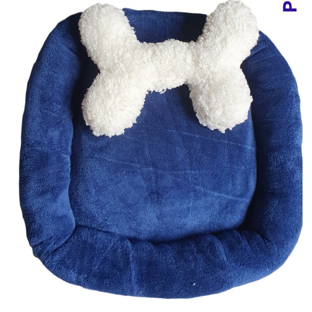 Cama  Pet Luxo Quadrada  De Mantinha Com Ossinho