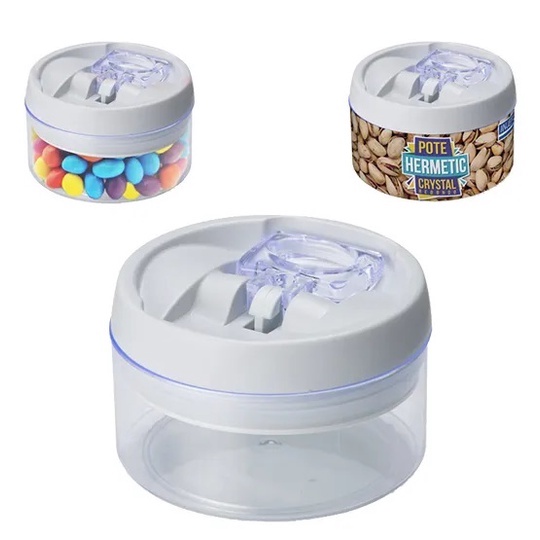 Pote Hermético Cristal Redondo Mini 350 ml 283 Injeplastec
