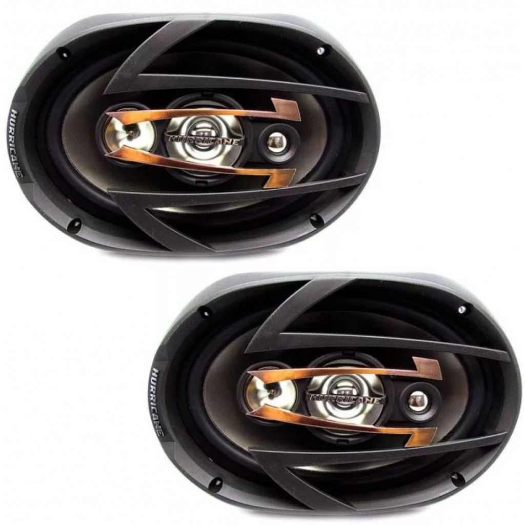 Auto Falante 6x9 69 300wrms Hurricane Quadriaxial Par + Telas em Oferta na Shopee