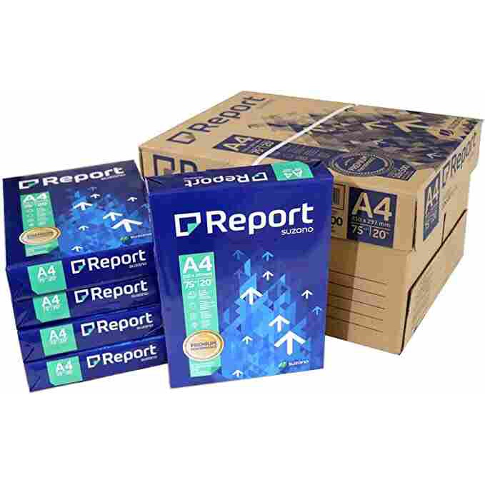 Caixa De Papel Sulfite A4 Branco Com 2500 Folhas 5 Resmas 500 Folhas Cada 75g Report 9659