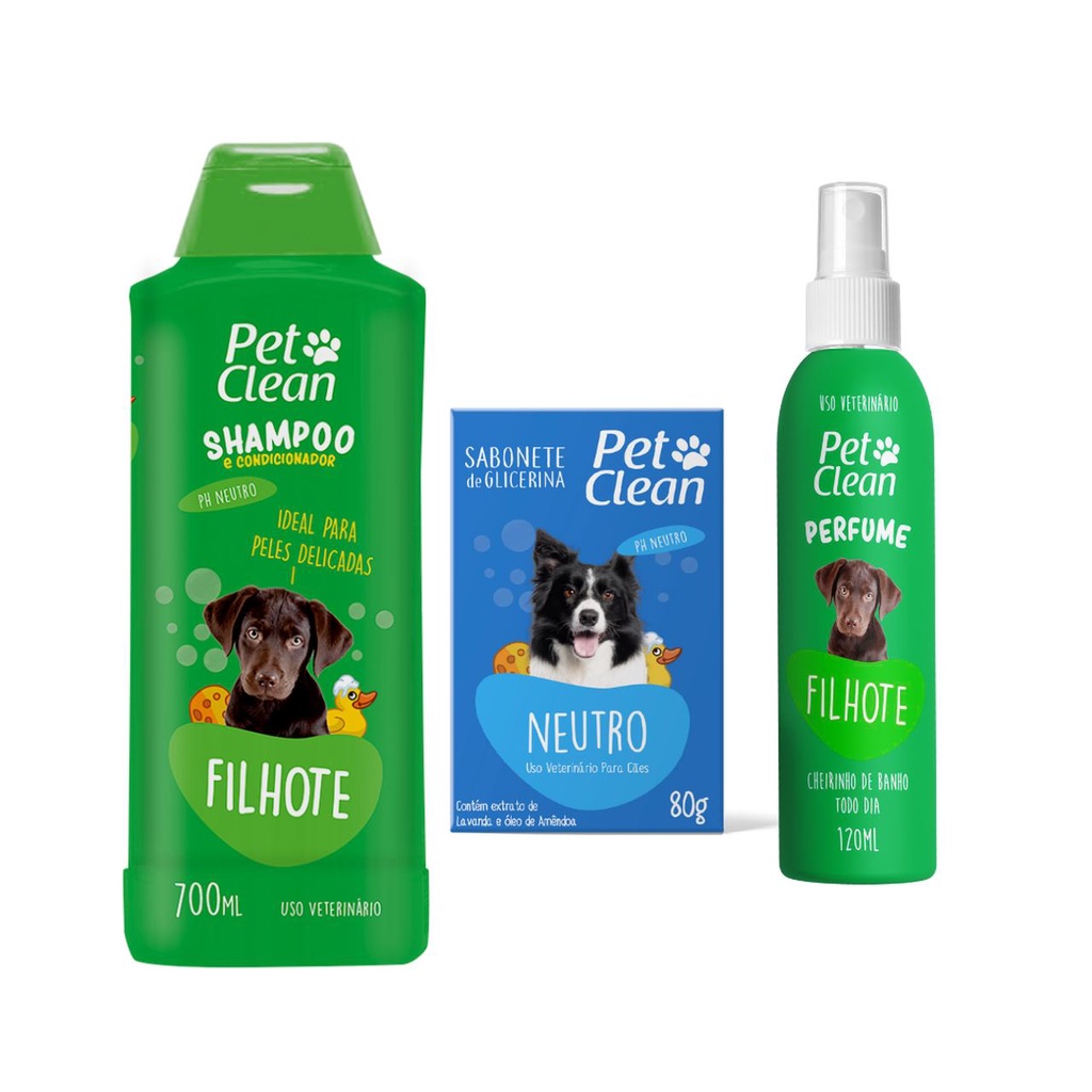 Shampoo Para Cachorro Profissional Pet Clean + Sabonete +Perfume