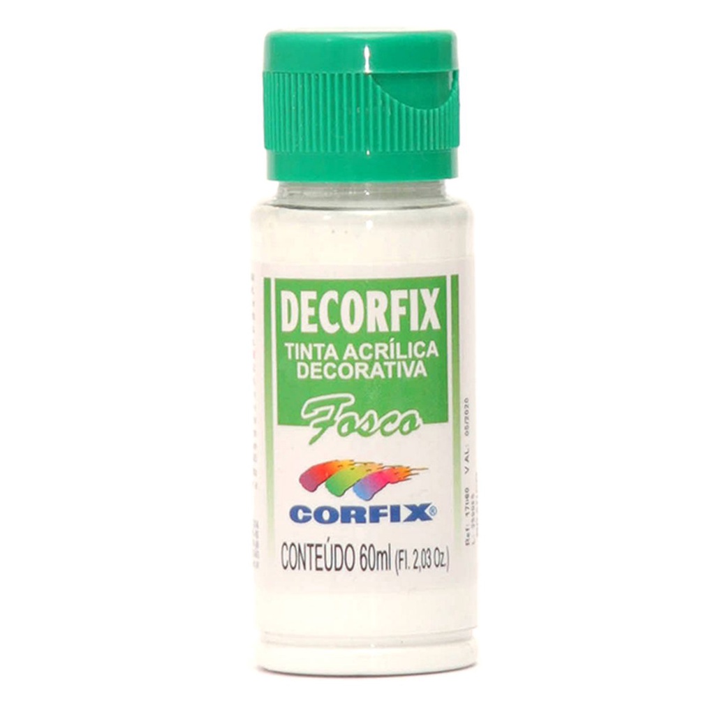 Tinta Acrílica Decorfix Fosca Corfix 60ml Cor Branco 301