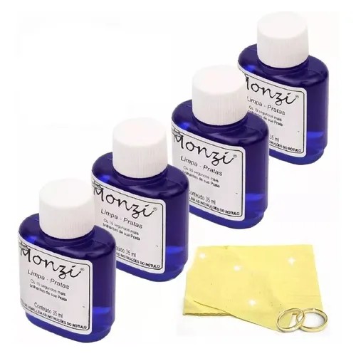 Kit Com 04 Limpa Pratas 35 Ml - Monzi Original + Brinde em Oferta na Shopee