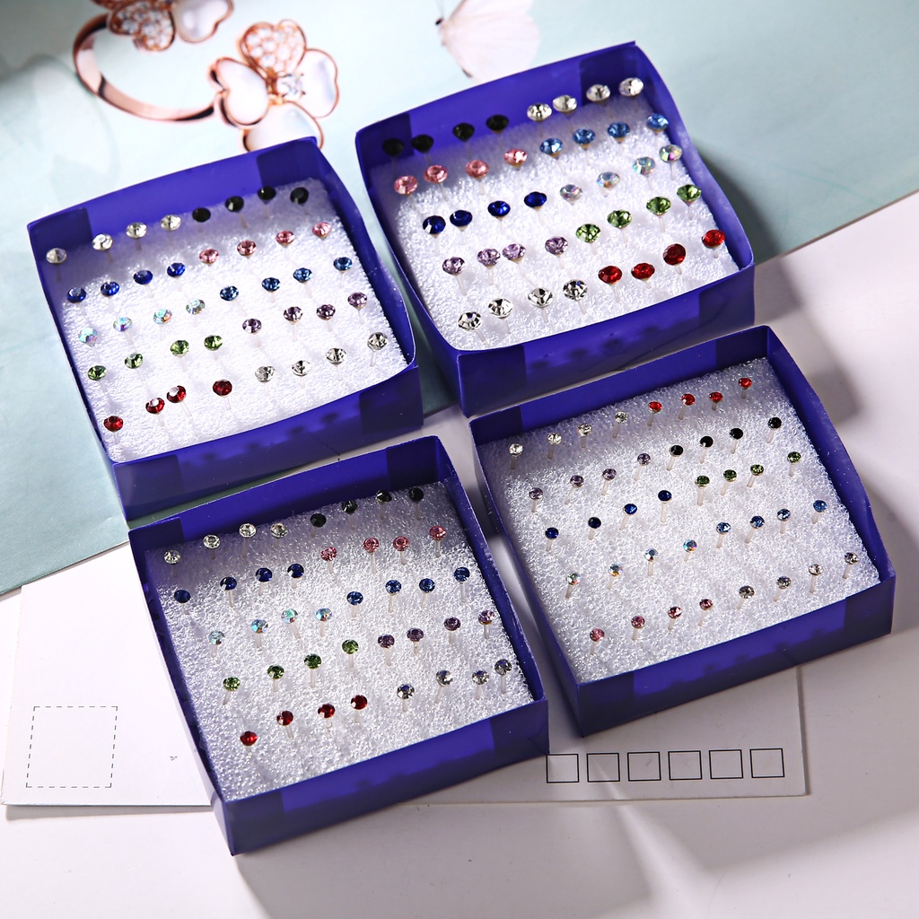 20 Pares De Pequenos Brincos De Tarraxa Coloridos Femininos Fashion Charme Combinação Brinco Para Casal Joias