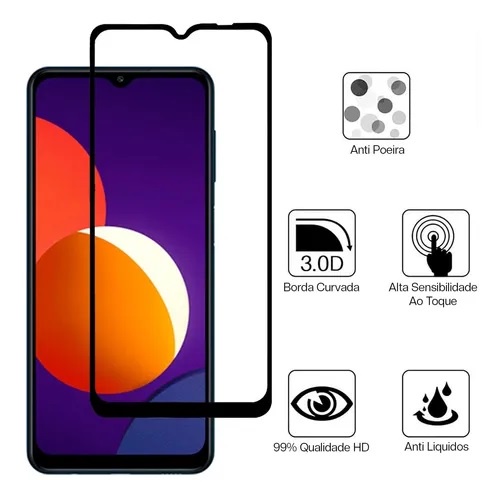 PELÍCULA DE VIDRO 3D SAMSUNG M51 / M52 5g / M12 / M31