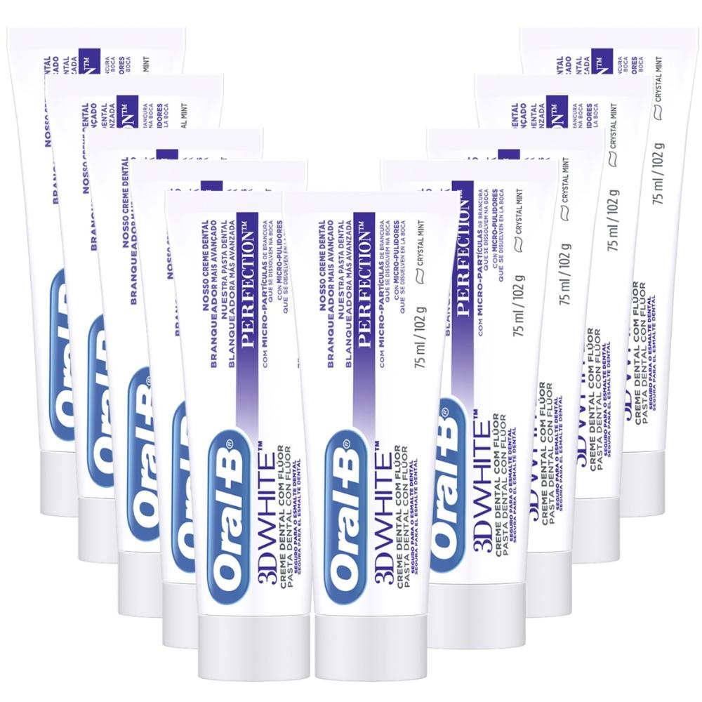 Kit 10 Creme Dental Oral-B 3D White Perfection 102g - Premium em Oferta na Shopee