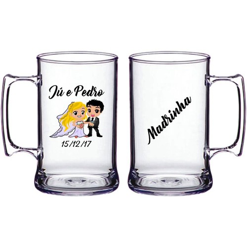 Canecas De Acrilico Personalizadas Sp 25 De Março 10 Caneca De Chopp Personalizada 300ml Acrilico P Padrinhos Shopee Brasil