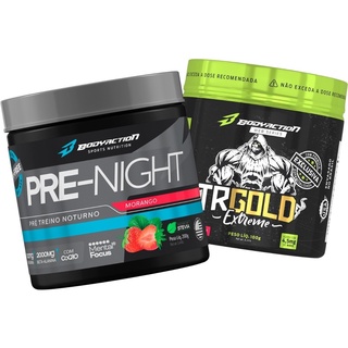 Pre Night Pré Treino Sem Cafeína + TRGold 100g Bodyaction