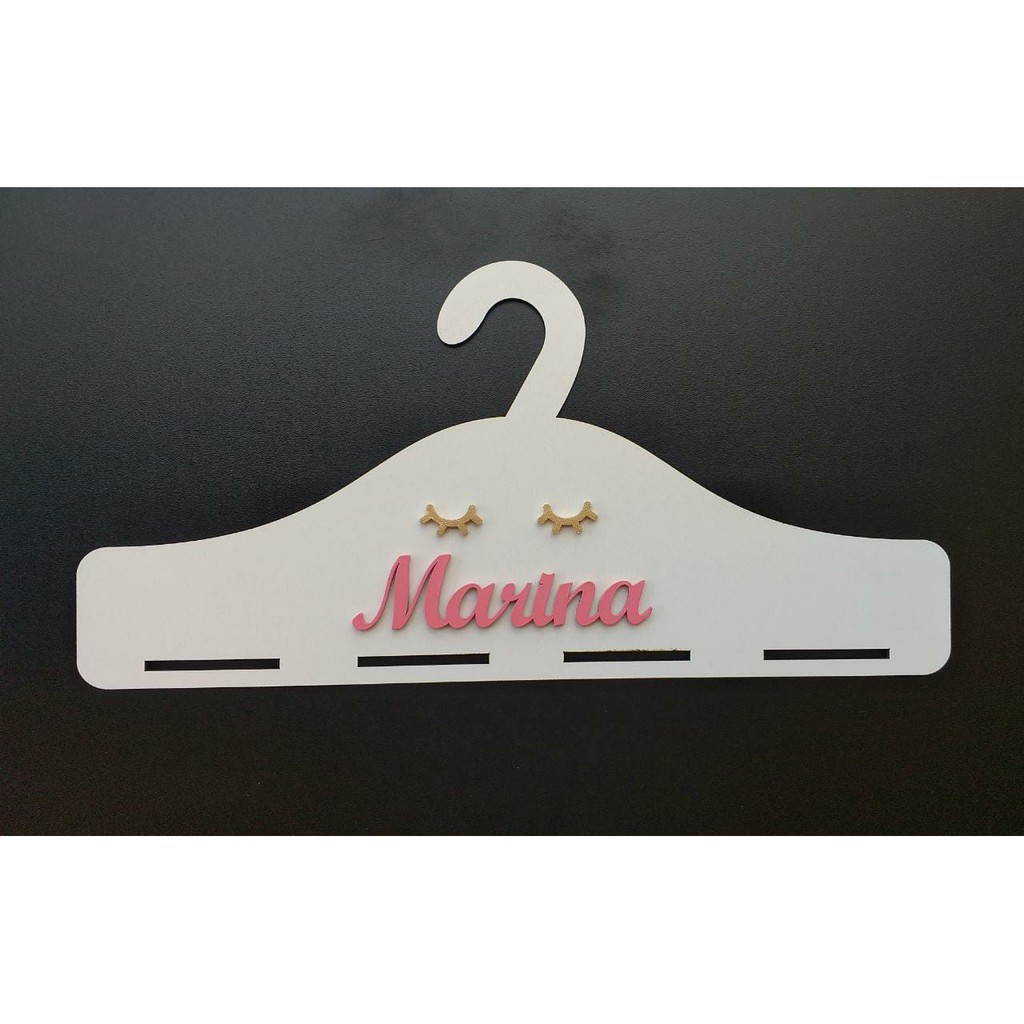 Porta Laços Personalizado Cilios Dourado Amor Princesa em Oferta na Shopee