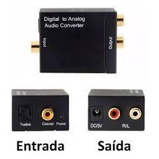 ADAPTADOR AUDIO OPTICO DIGITAL + CABO ÓPTICO 3M + CABO RCA