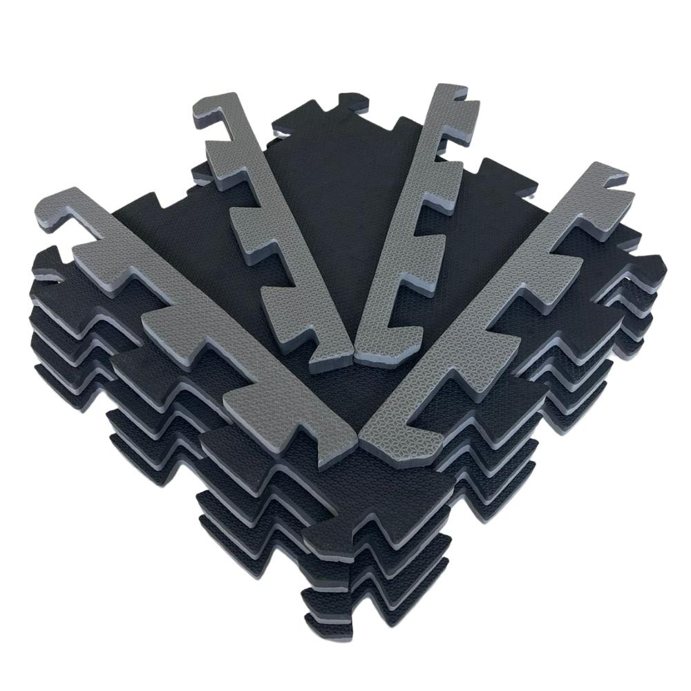 Kit 12 Tatames 50x50 20mm Bicolor Preto e Cinza em Oferta na Shopee