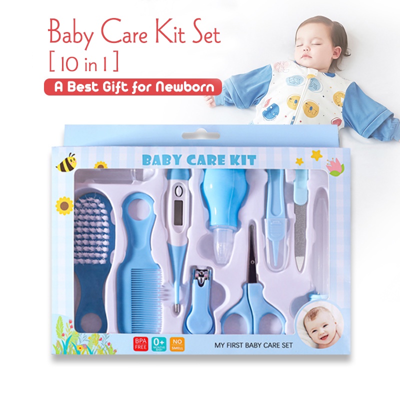 10 Em 1 Kit De Cuidados Com O Bebê Recém-Nascido Acessórios Cortador De Unha Tesoura Saúde