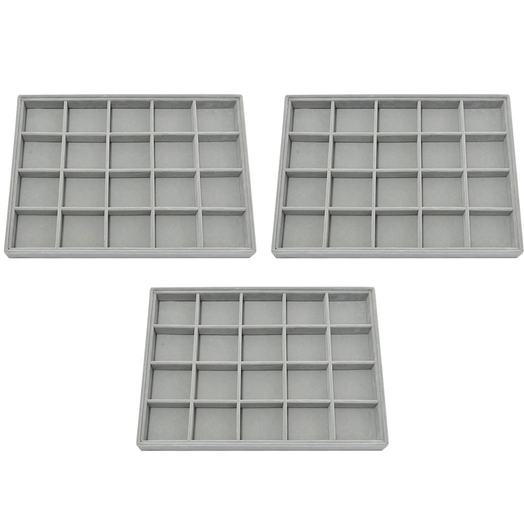 Kit 3 Bandejas Organizadora Porta Joias em veludo para Bijuterias Brincos em Oferta na Shopee