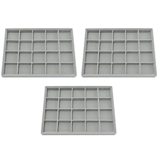 Kit 3 Bandejas Organizadora Porta Joias em veludo para Bijuterias Brincos em Oferta na Shopee