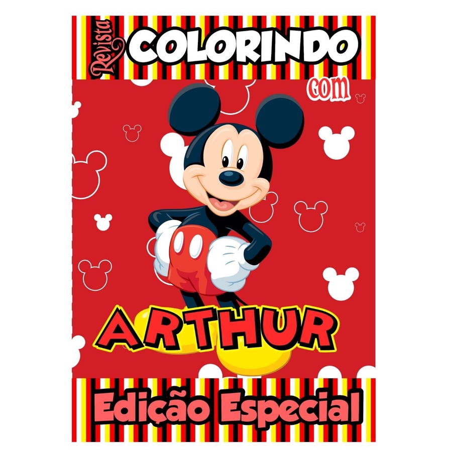 Livro De Colorir Personalizado / Revistinha de Colorir  - Tema: Mickey Mouse