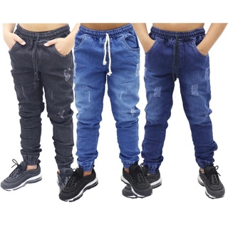 calça jogger infanitl juvenil jeans masculino promoção 04 ao 16 anos