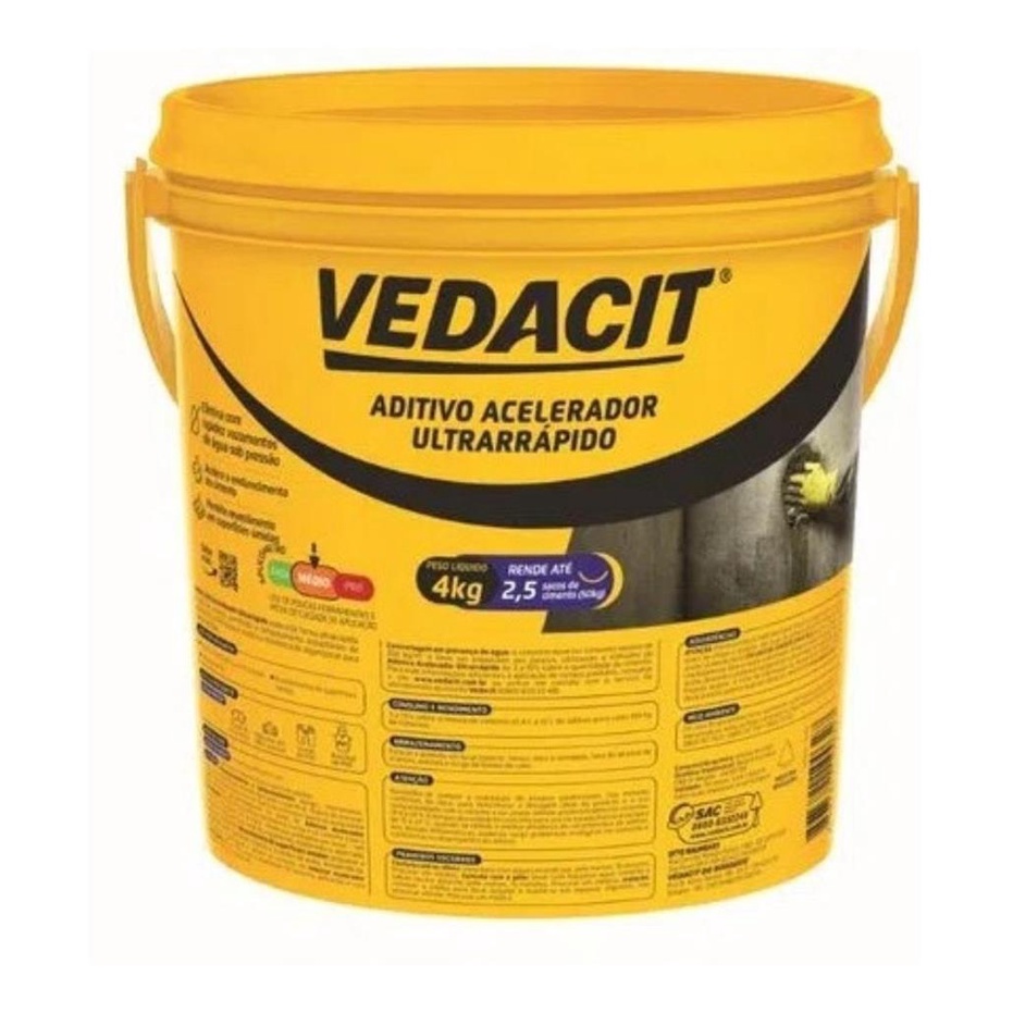 Vedacit Rapidissimo 4kg Argamassa Concreto Acelerador