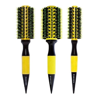 Kit 3 Escovas Profissionais Marco Boni Thermal Ceramic Yellow 47mm 57mm 70mm