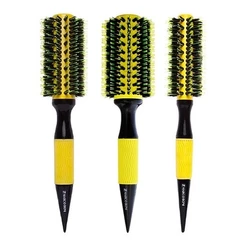 Kit 3 Escovas Profissionais Marco Boni Thermal Ceramic Yellow 47mm 57mm 70mm