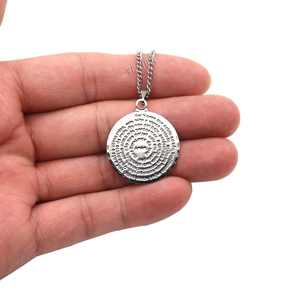 Colar corrente Cordão Pai Nosso Medalha Aço Inox Não Escurece Brilho banhado masculino feminino prata prateado dourado folheado