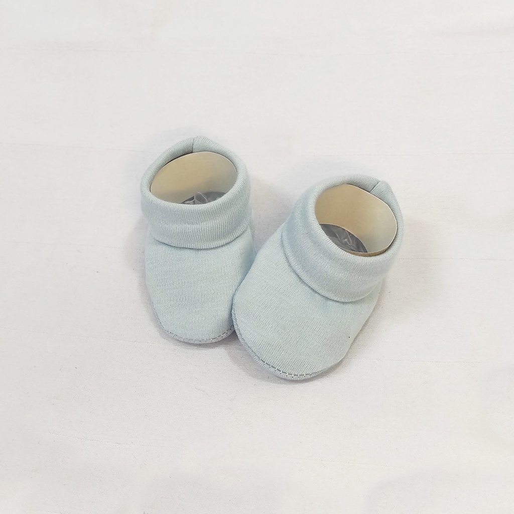 AZUL BEBÊ LISO Sapatinho Pantufa para Recém Nascido Bebê 100% Algodão Antialérgico e Macio