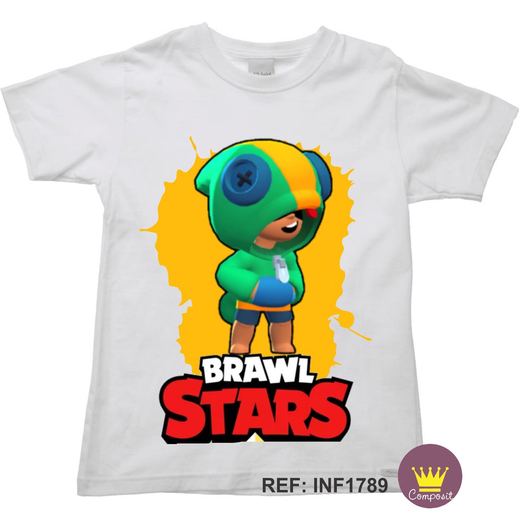 Camiseta Camisa Blusa Infantil Personalizada Brawl Stars Leon Shopee Brasil - estampa brawl stars