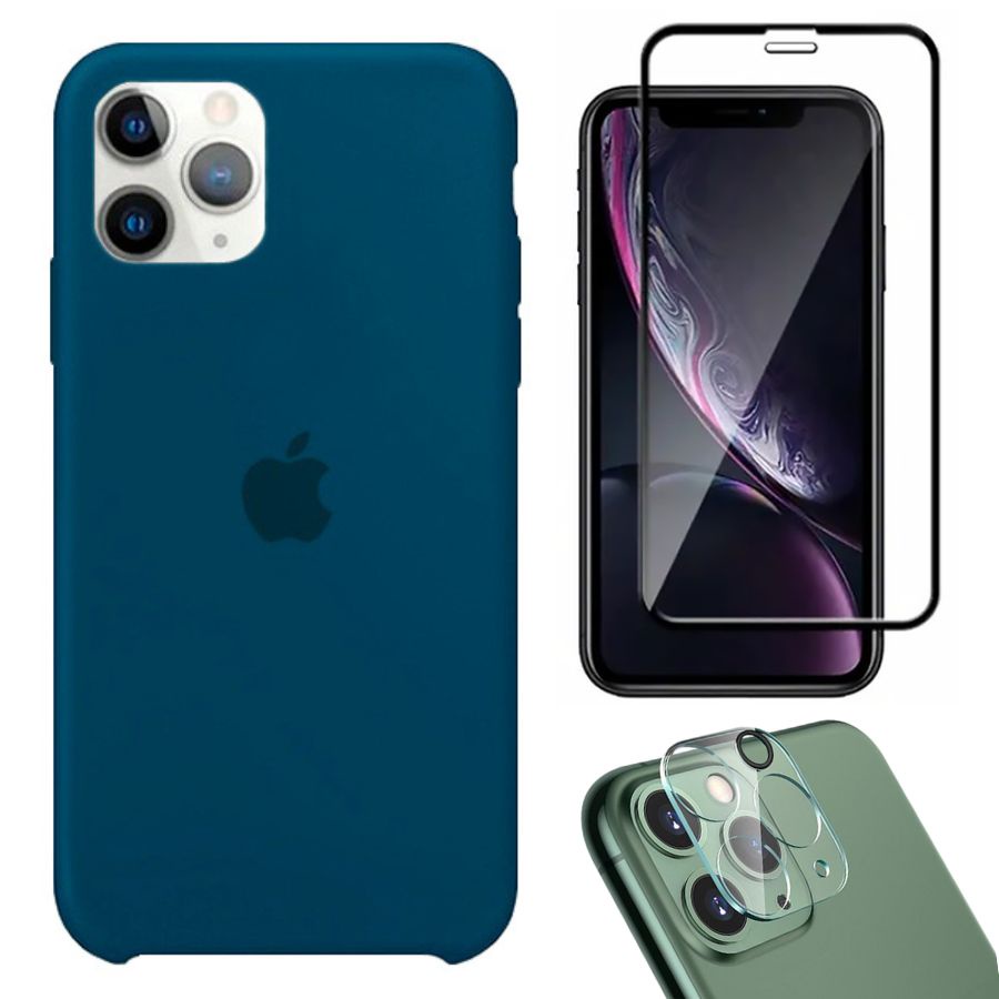 Compatível iPhone 11 Pro Capa Case + Película Tela 3D + Película Câmera Kit 3em1 em Oferta na Shopee