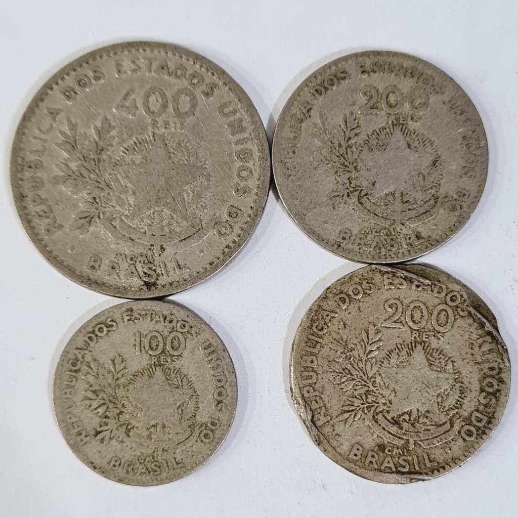 Moeda Moedas Numismática - 100 200 400 Réis - Antigas Colecionáveis - Colecionador