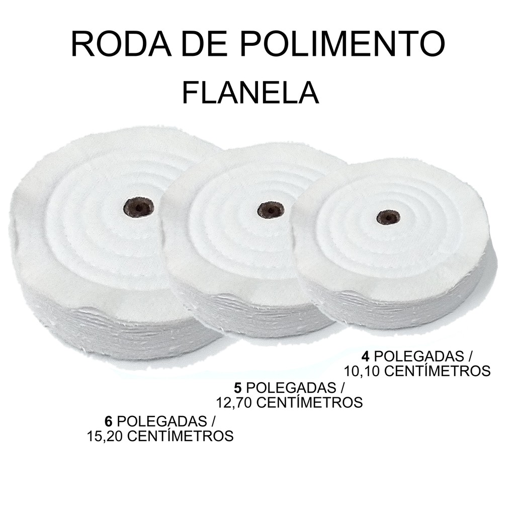 Roda De Polimento Flanela 6, 5, 4 Polegadas Ourives Protético Motor Polir Escolha a sua