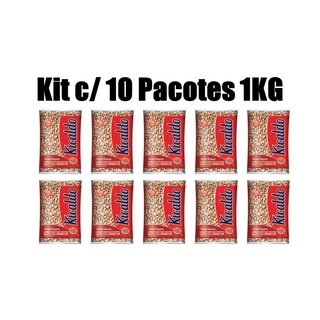 Kit 10 Pacotes Feijão Rajado - 1kg - Kicaldo