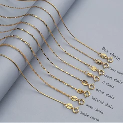 18K Corrente De Ouro 100 % 925 Colar De Prata Esterlina Design Diferente/Comprimento Banhado A Cadeia Pingente De Presente Da Jóia Feminina