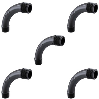 Kit 5 Curvas Rosqueavel 90 Graus 1/2" Pvc Preto Tigre em Oferta na Shopee